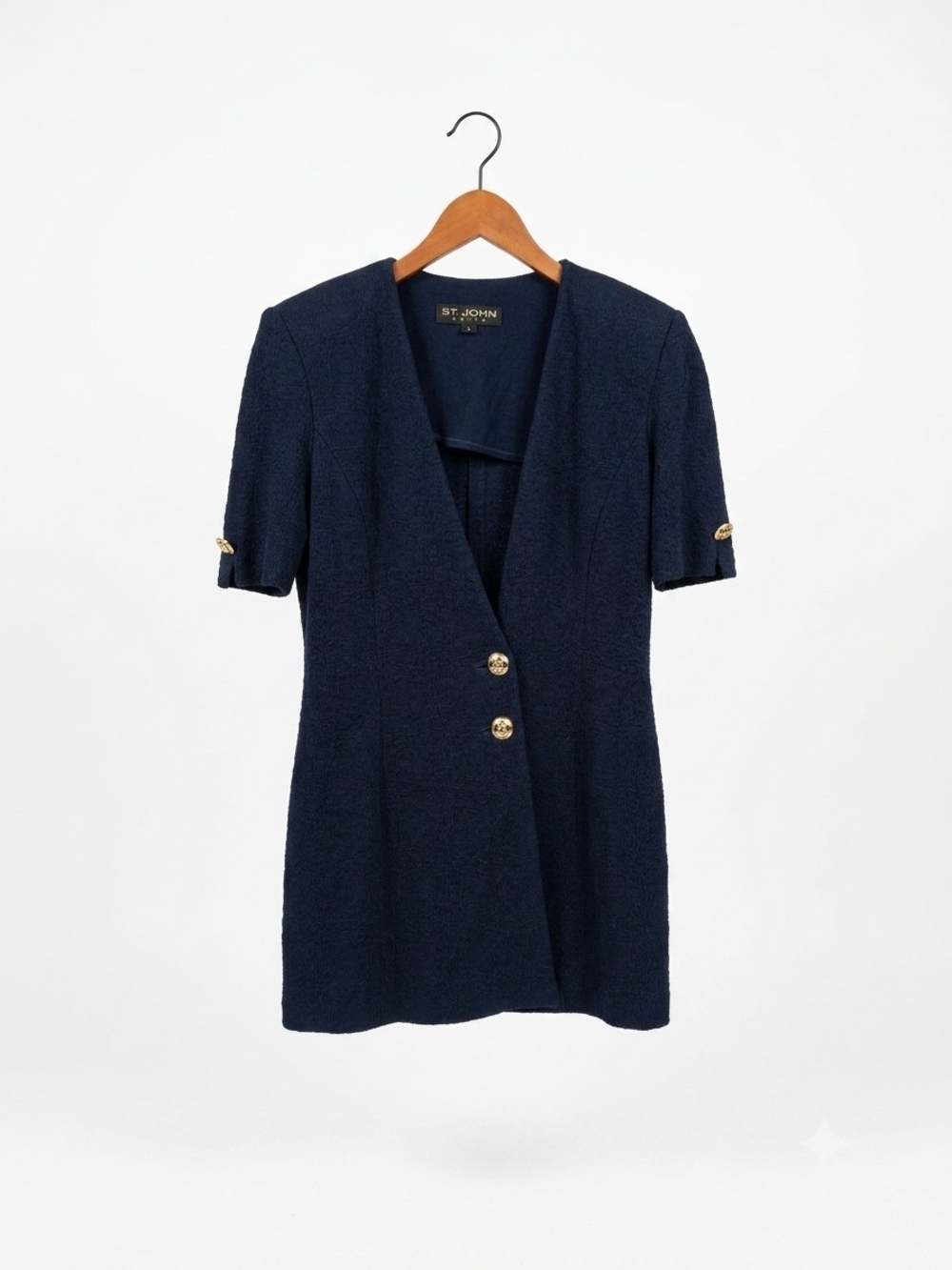 St. John Navy Knit V-Neck Mini Dress Size 6